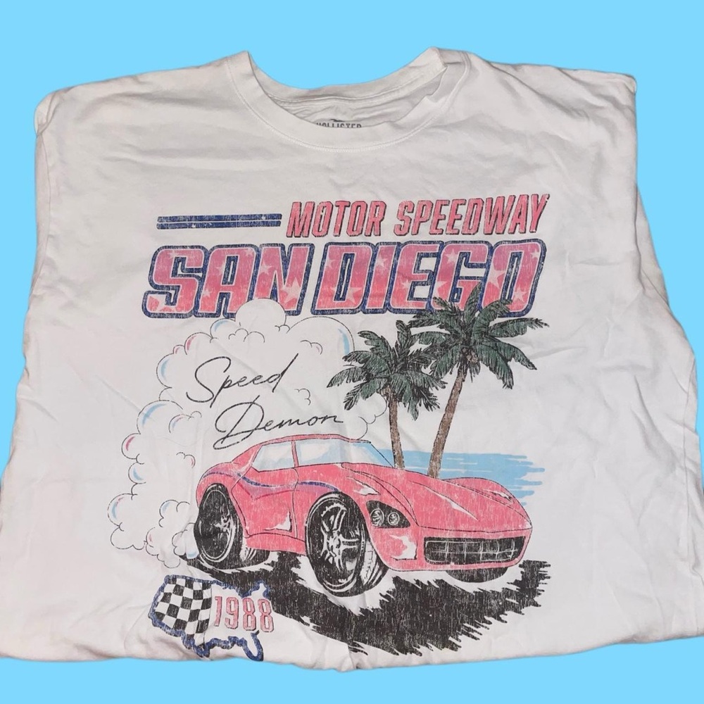 red race car graphic tee